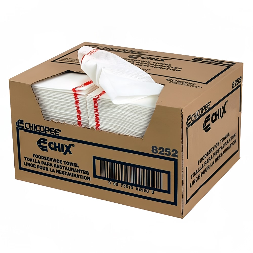 Chicopee 8252 Chix® Multi-Day Antimicrobial Foodservice Towel - 13" x 21", White