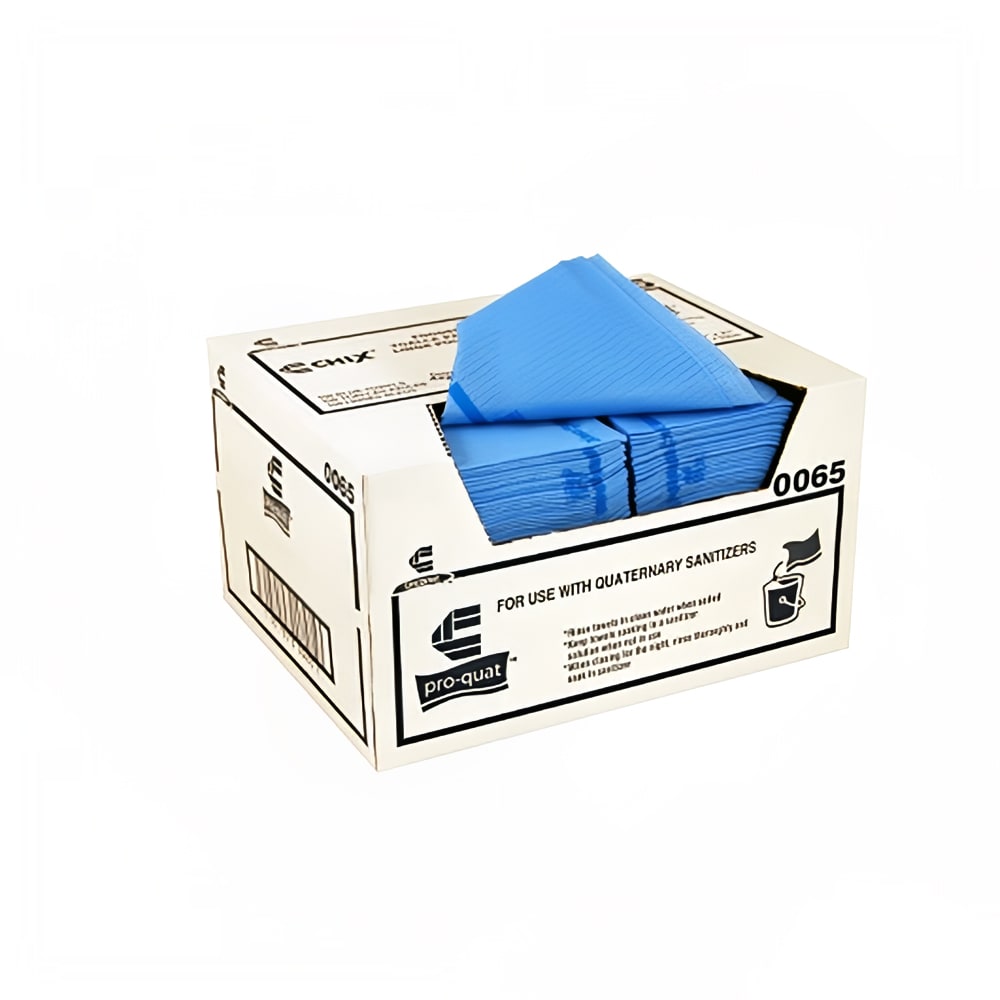 Chicopee 0065 Chix® Pro-Quat® Antimicrobial Foodservice Towel - 13" x 21", Blue