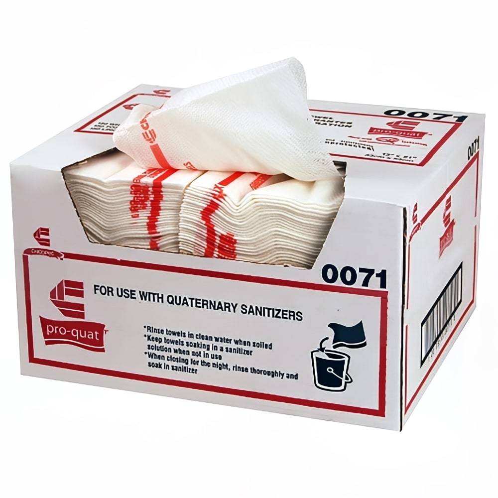 Chicopee 0071 Chix® Pro-Quat® Antimicrobial Foodservice Towel - 13" x 21", White