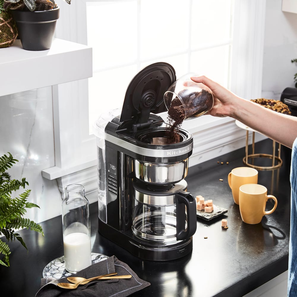 KitchenAid 12 Cup Drip Coffee Maker with Programmable Warming Plate in Onyx  Black