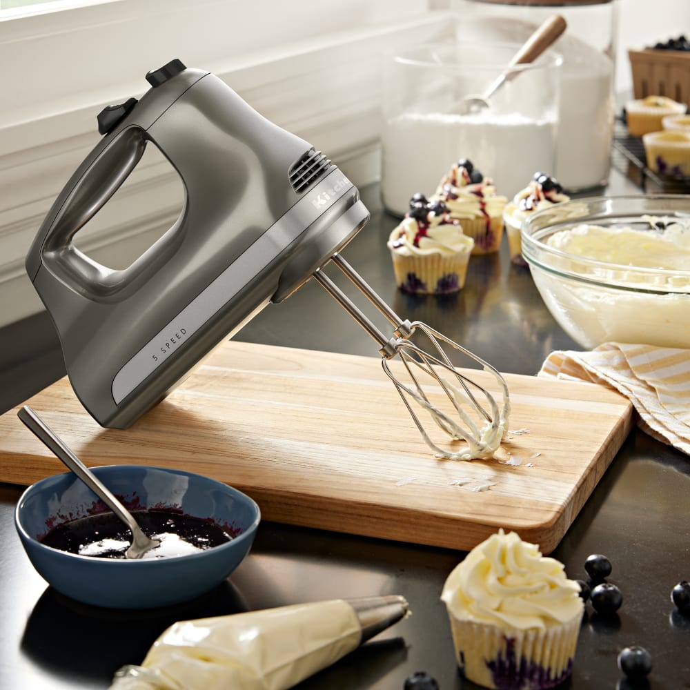 KitchenAid KHM512CU 5 Speed Hand Mixer w/ 2 Stainless Steel Turbo