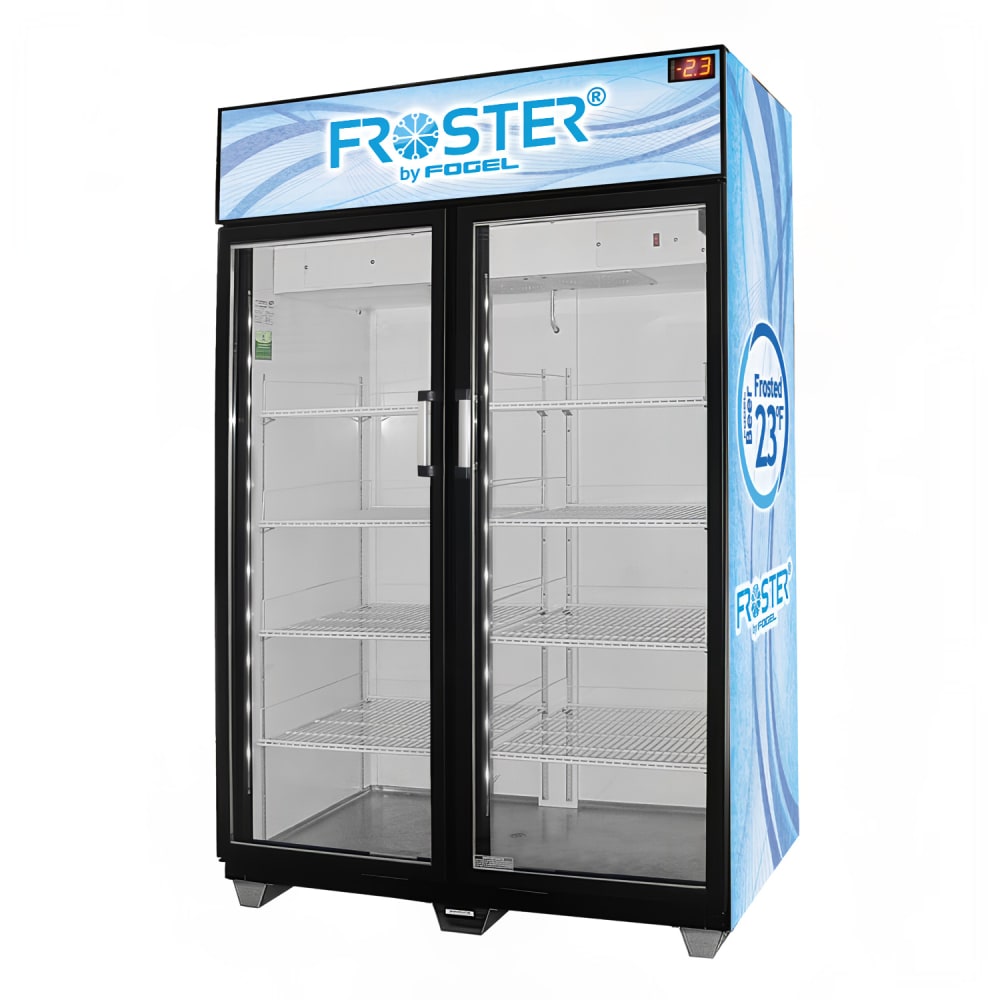 Fogel FROSTER-B-30-HC 43 1/2" Two Section Glass Door Merchandiser - (2) Left/Right Hinge Doors, 115v