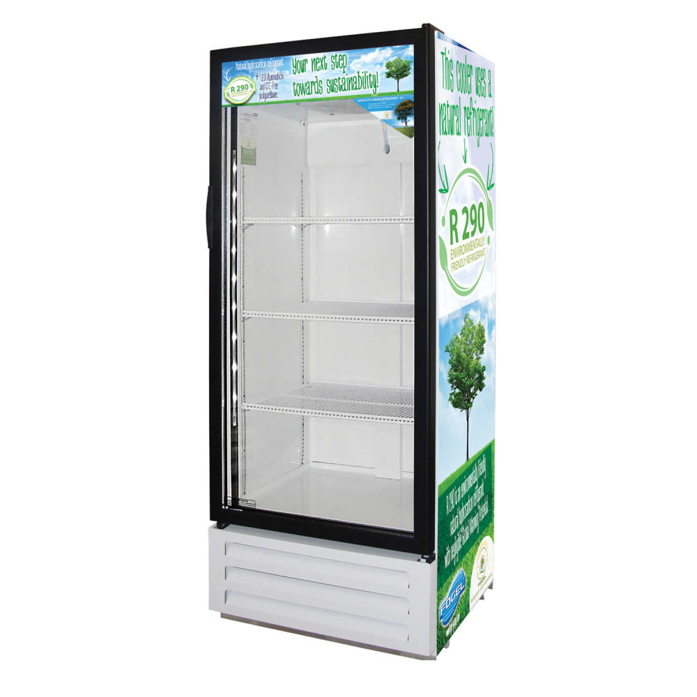138-VR12HCUS 25 5/8" ECO Series One Section Glass Door Merchandiser - (1) Right Hinged Door,...