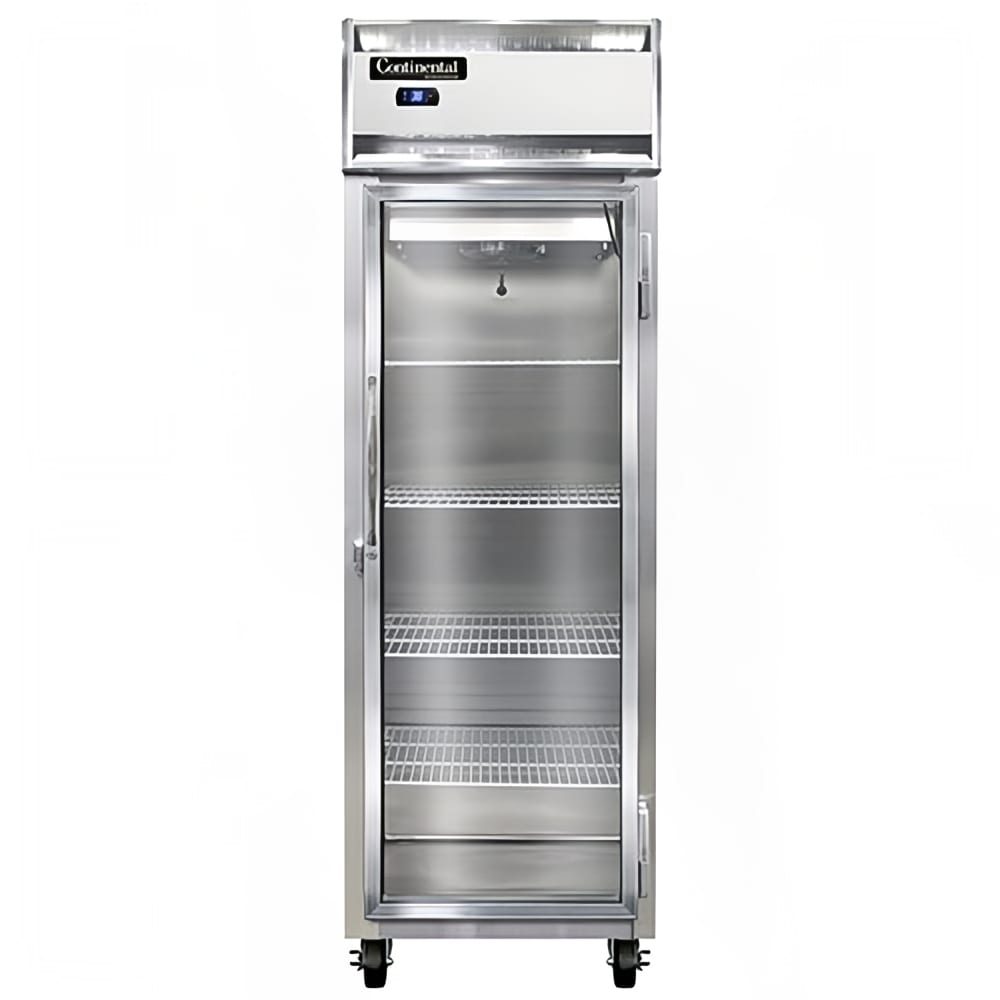 160-1RSNSSGD 26" One Section Reach In Refrigerator, (1) Right Hinge Glass Door, Top Compress...