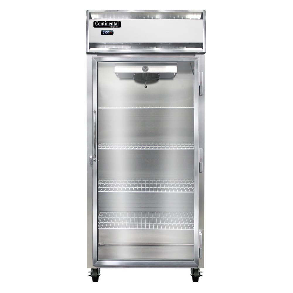 160-1RXNGD 36 1/4" One Section Reach In Refrigerator, (1) Right Hinge Glass Door, Top Compre...
