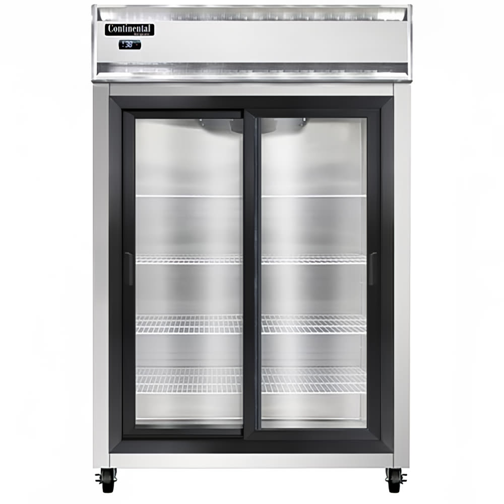160-2RNSSSGD 52" Two Section Reach In Refrigerator, 2 Sliding Glass Doors, Top Compressor, 1...