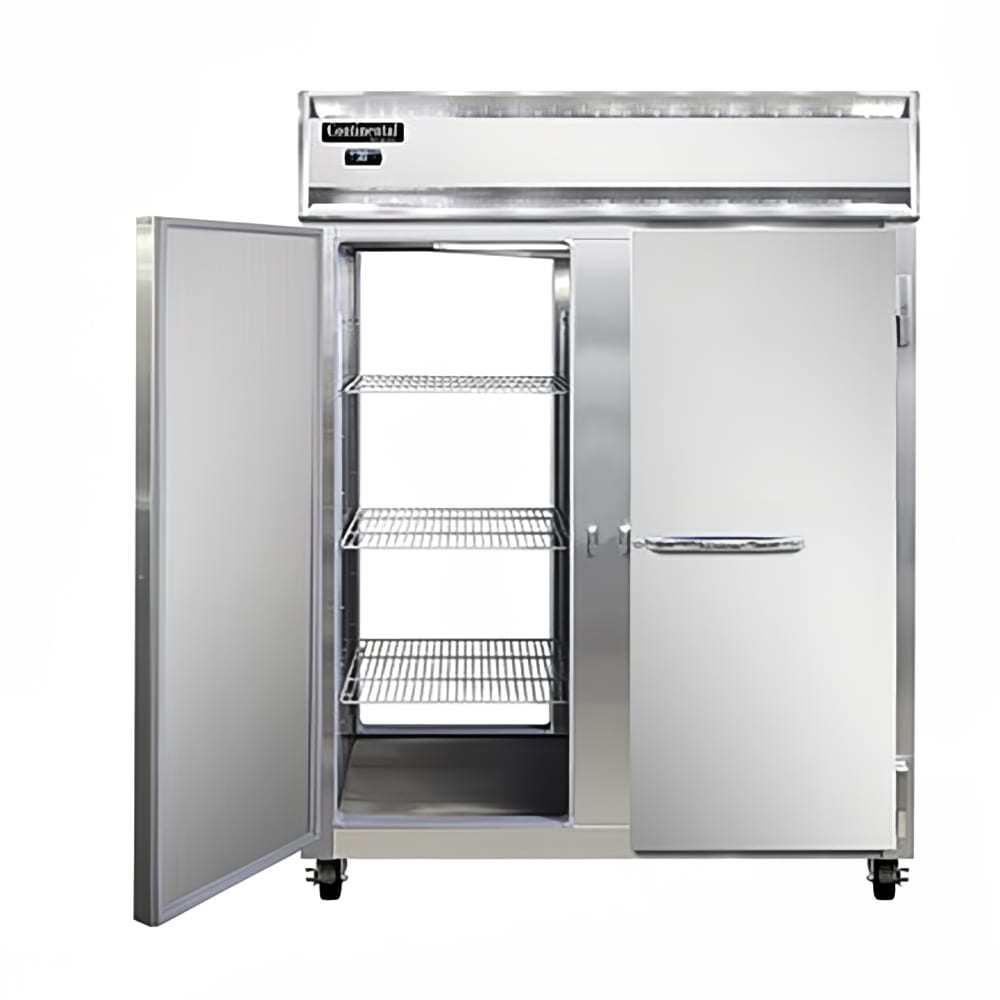 160-2FENSAPT 57" Two Section Pass Thru Freezer, (4) Left/Right Hinge Solid Doors, 115v