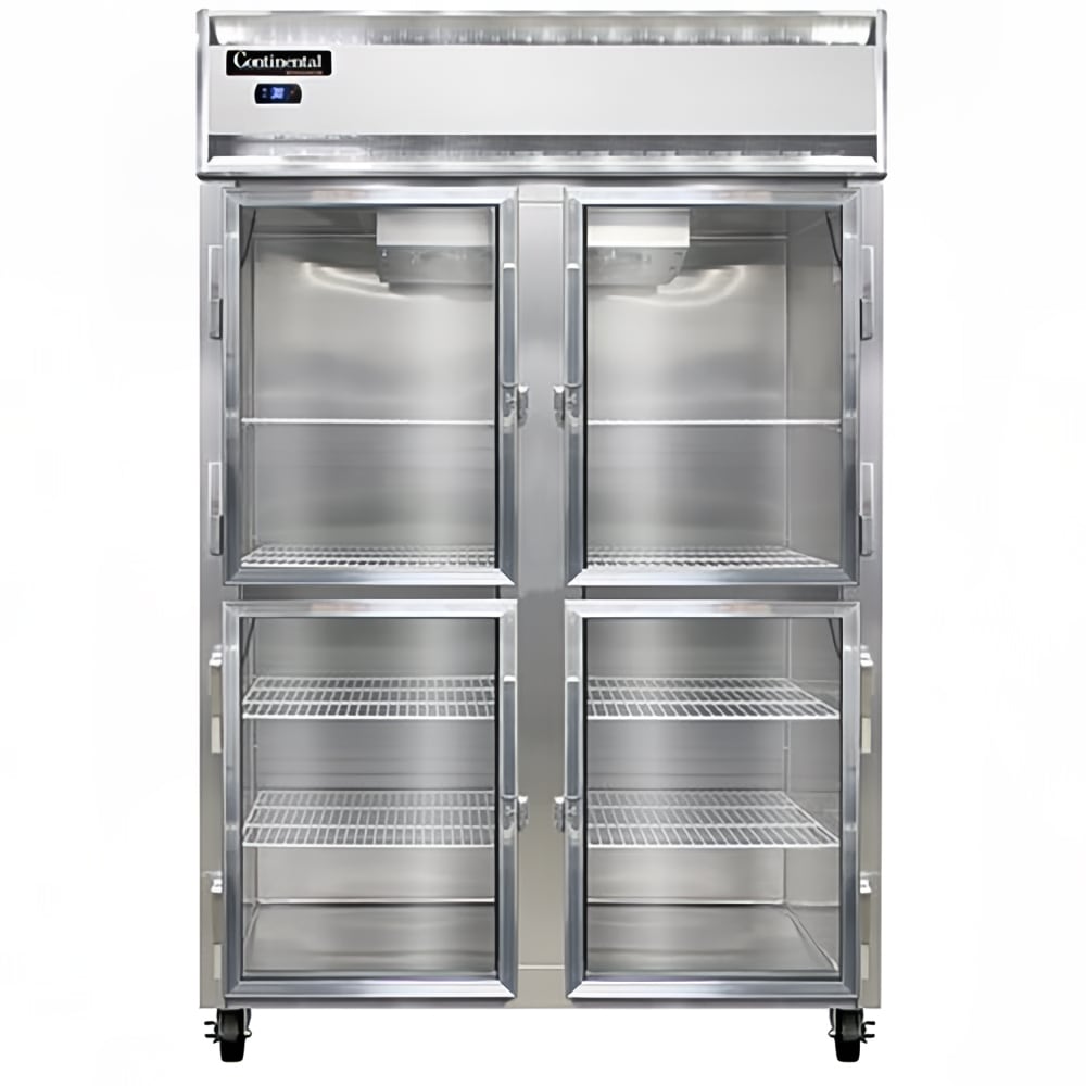 160-2RNSAGDHD 52" Two Section Reach In Refrigerator, (4) Left/Right Hinge Glass Doors, Top C...