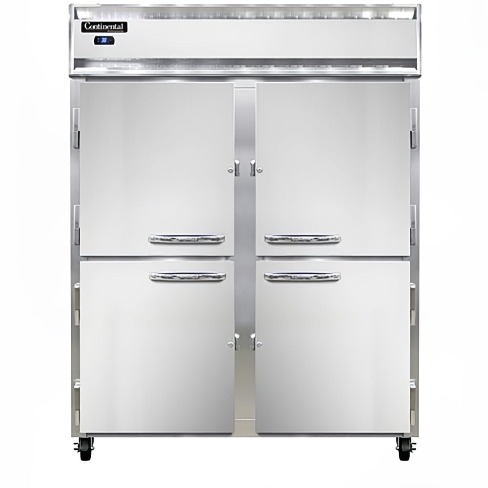 160-2RESNHD 57" Two Section Reach In Refrigerator, (4) Left/Right Hinge Solid Doors, Top Com...