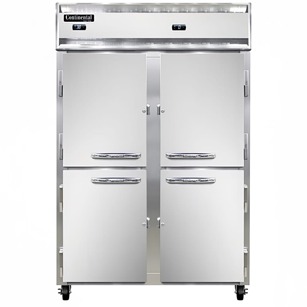 160-2RFNSSHD 52" Two Section Commercial Combo Refrigerator Freezer - Solid Doors, Dual Temp,...