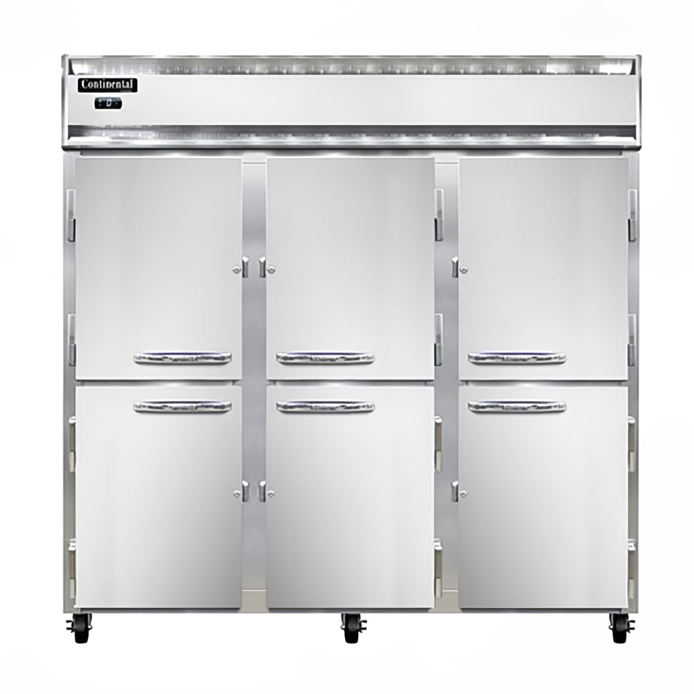 160-3FNSSHD 78" Three Section Reach In Freezer, (6) Left/Right Hinge Solid Doors, 115/208-23...