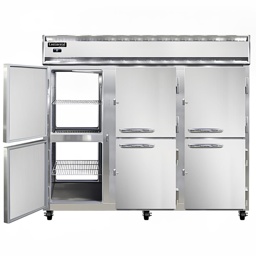 160-3FESSPTHD 85 1/2" Three Section Pass Thru Freezer, (12) Left/Right Hinge Solid Doors, 11...