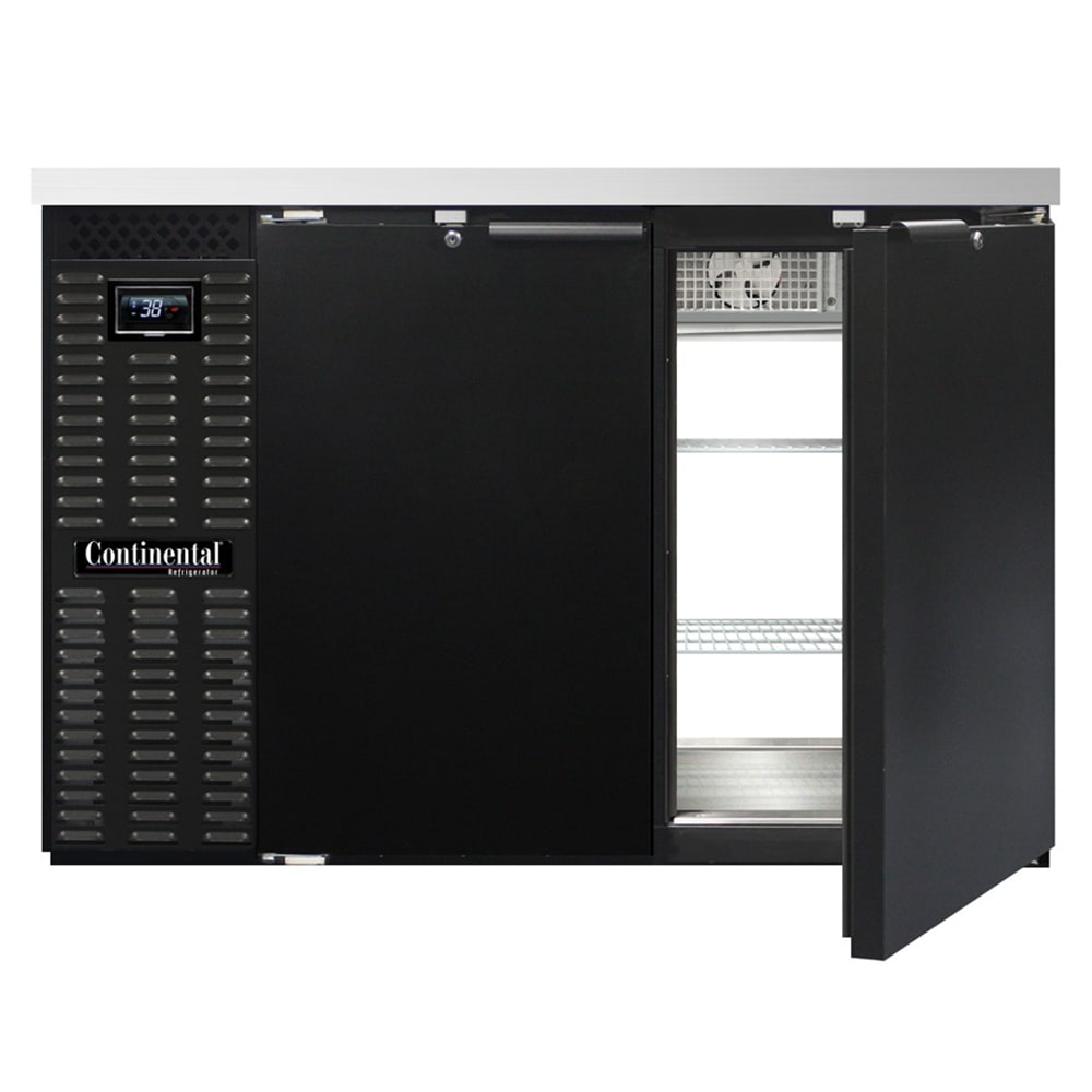 160-BB50NPT 50" Bar Refrigerator - 4 Swinging Solid Doors, Black, 115v