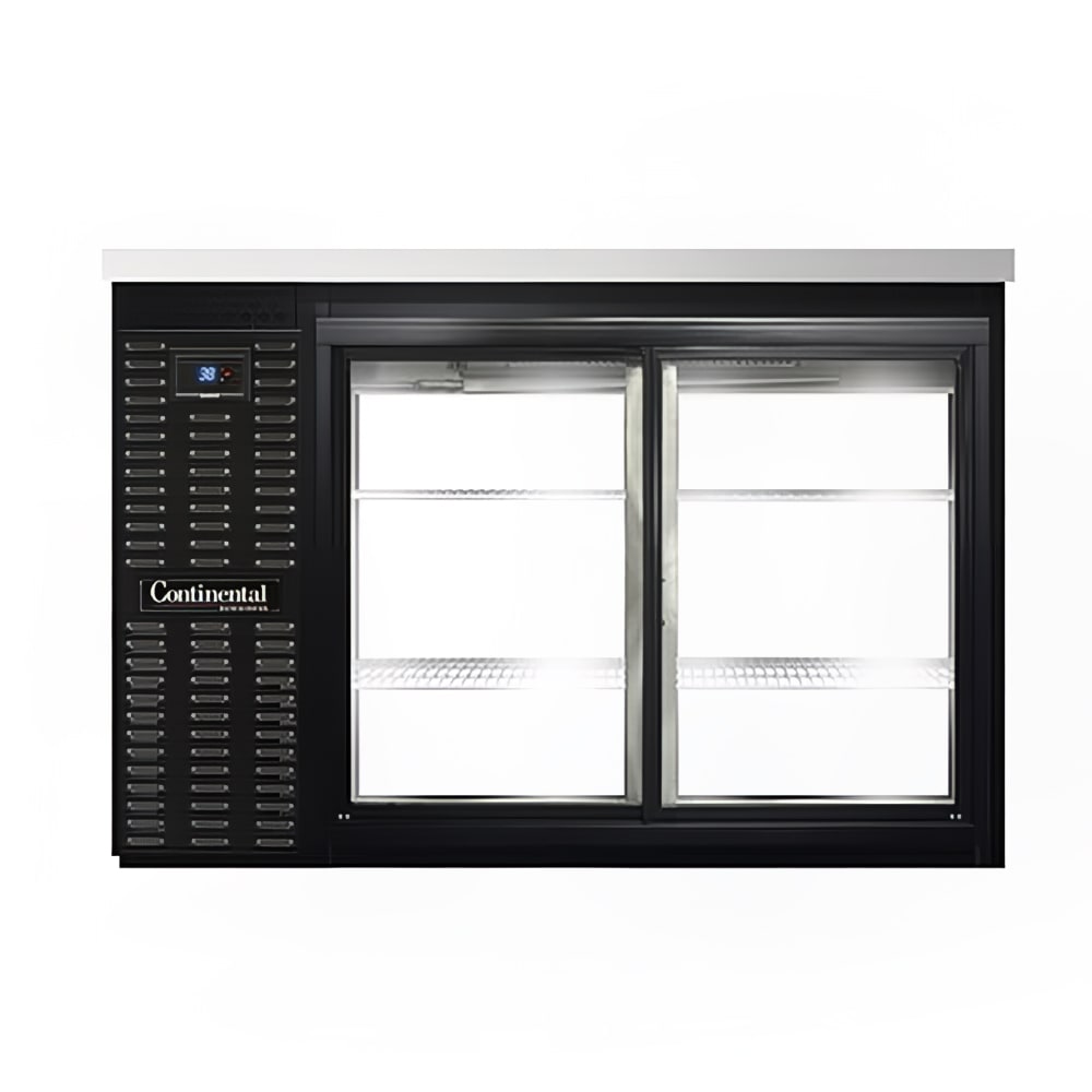 160-BB50SNSGDPT 50" Bar Refrigerator - 4 Sliding Glass Doors, Black, 115v