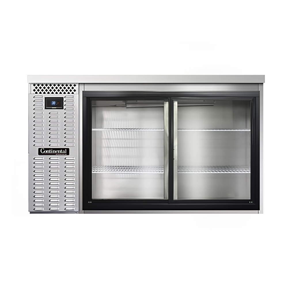 160-BB59SNSSSGD 59" Bar Refrigerator - 2 Sliding Glass Doors, Stainless, 115v