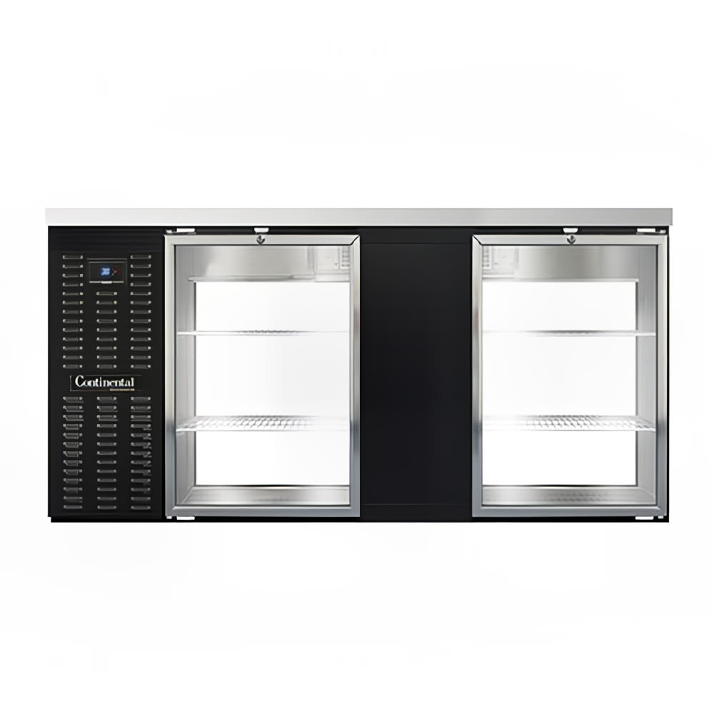 160-BB69SNGDPT 69" Bar Refrigerator - 4 Swinging Glass Doors, Black, 115v