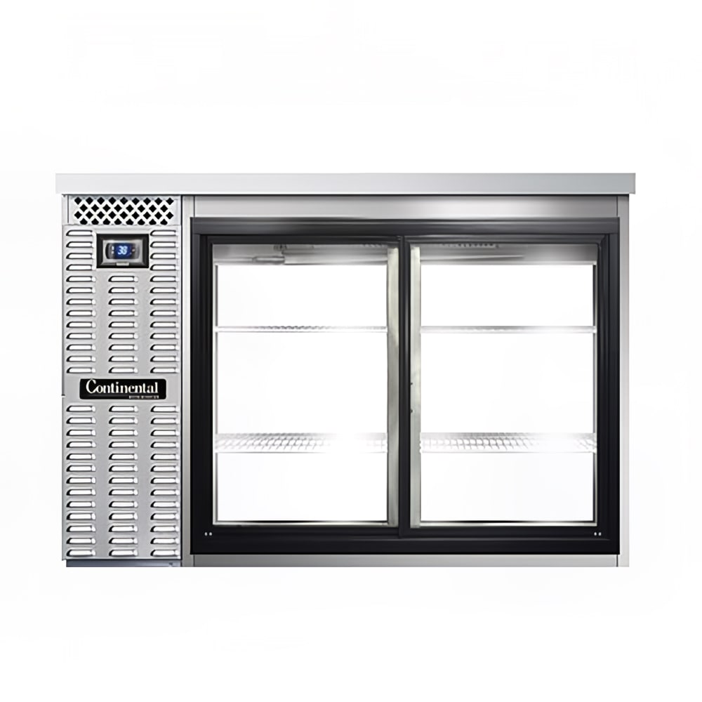 160-BB50SNSSSGDPT 50" Bar Refrigerator - 4 Sliding Glass Doors, Stainless, 115v