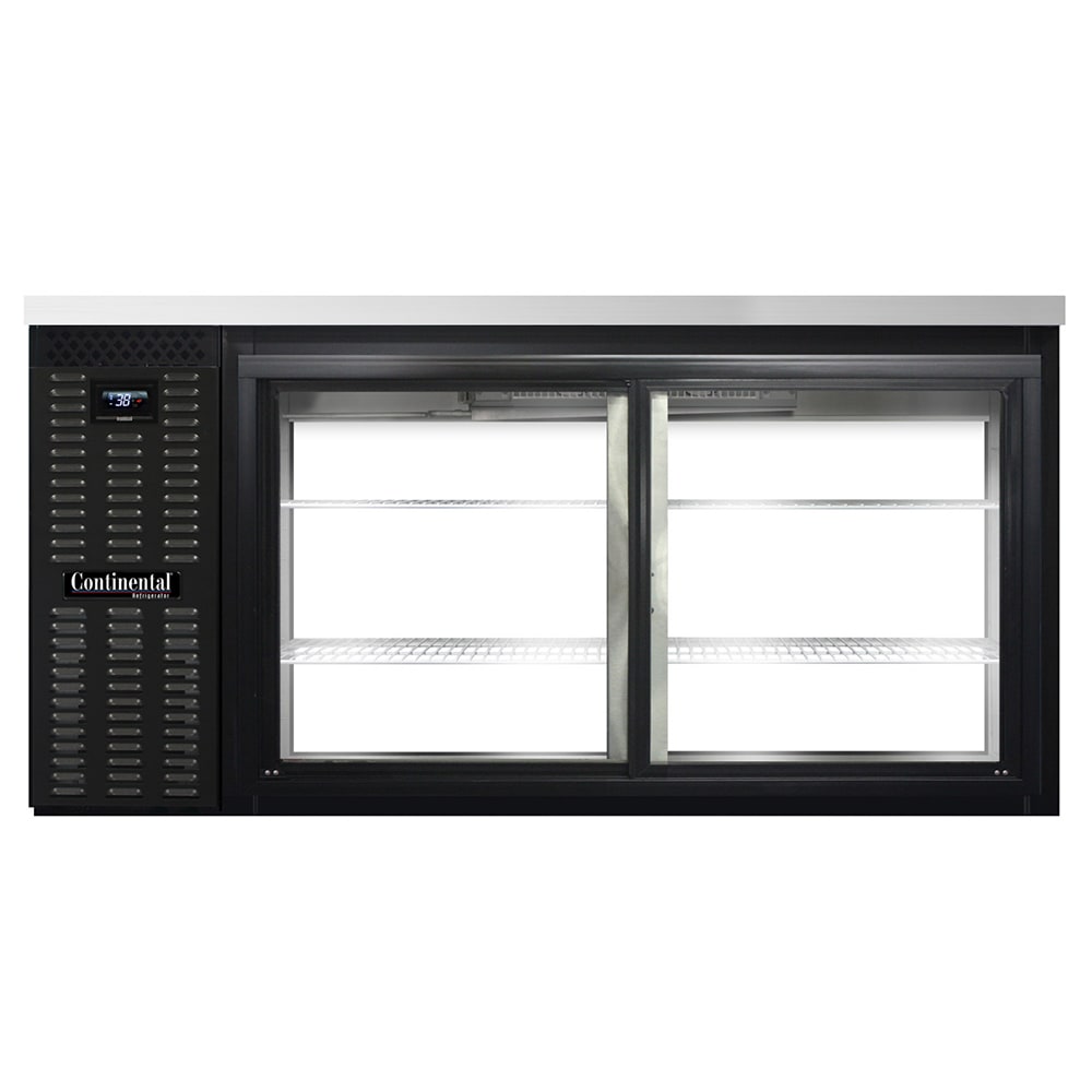 160-BB69NSGDPT 69" Bar Refrigerator - 4 Sliding Glass Doors, Black, 115v