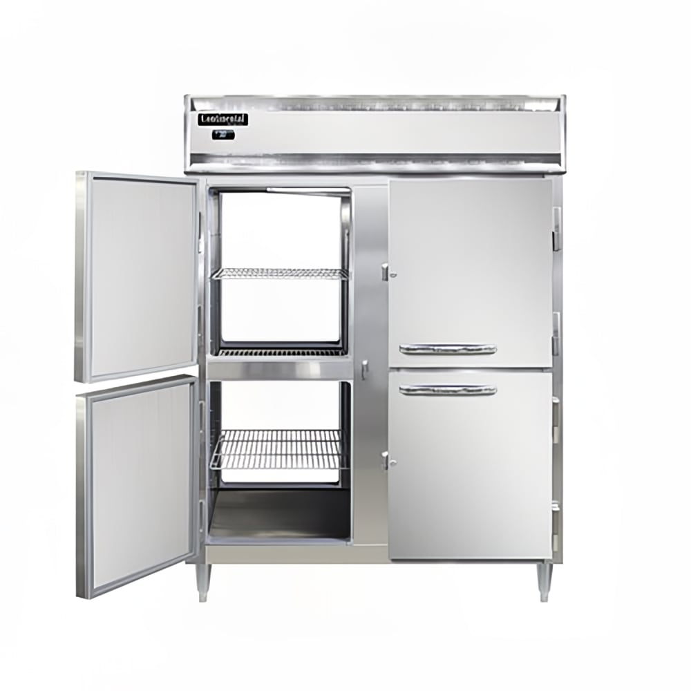 160-D2FENSAPTHD 57" Designer Line Two Section Pass Thru Freezer, (8) Left/Right Hinge Solid...