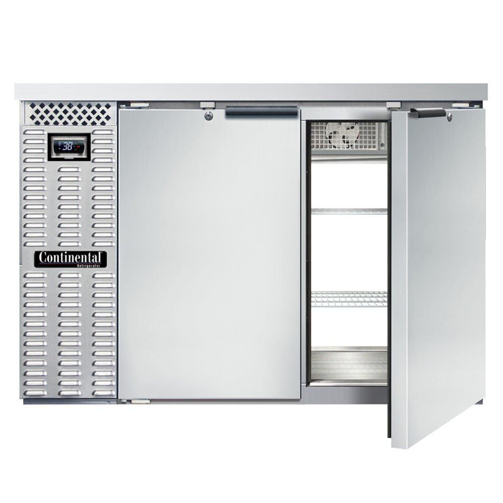 160-BB50NSSPT 50" Bar Refrigerator - 4 Swinging Solid Doors, Stainless, 115v