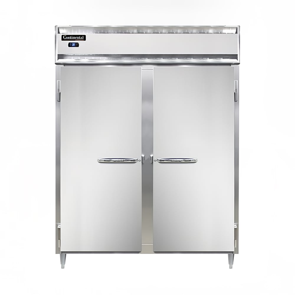160-D2RESNSS 57" Two Section Reach In Refrigerator, (2) Left/Right Hinge Solid Doors, Top Co...