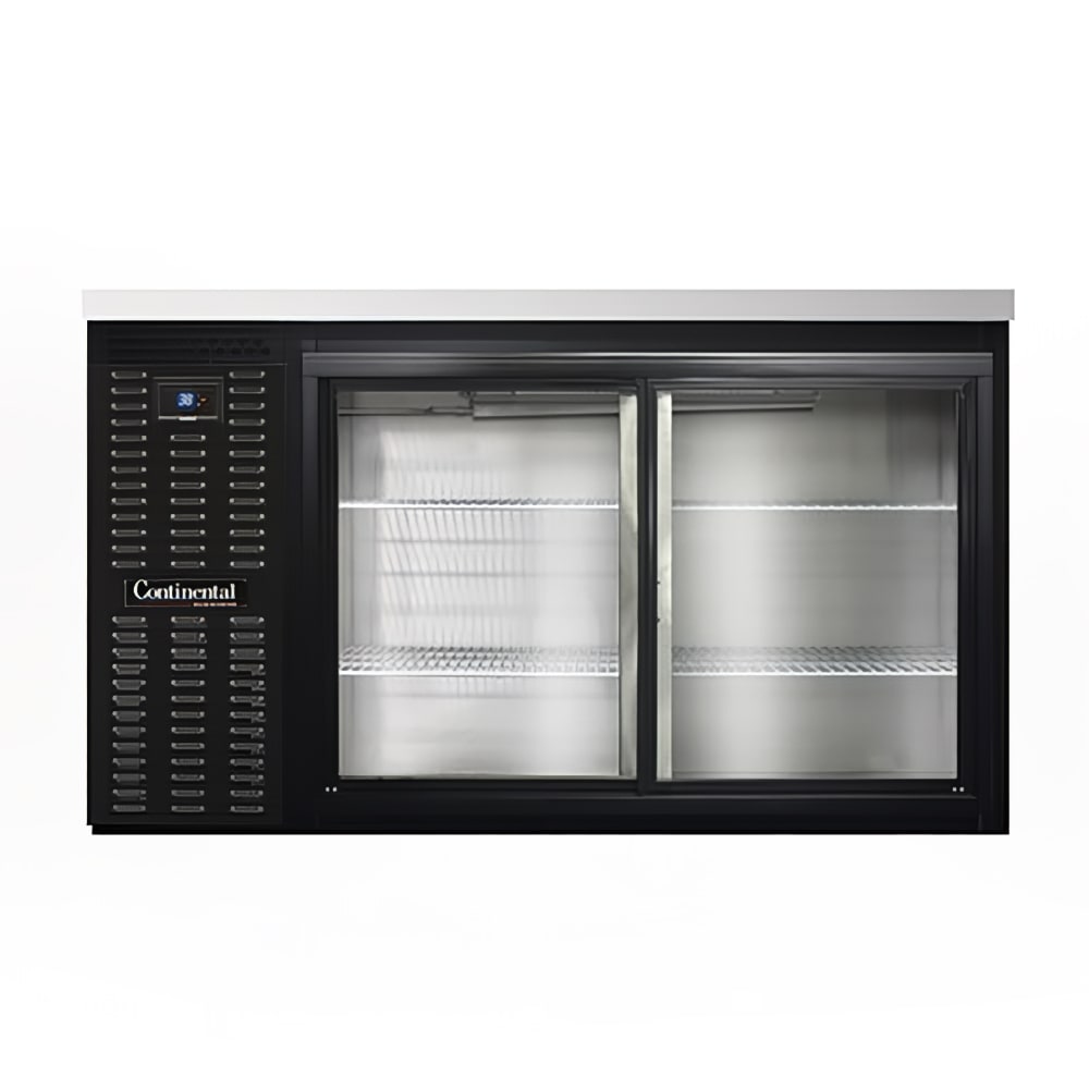 160-BB59SNSGD 59" Bar Refrigerator - 2 Sliding Glass Doors, Stainless, 115v