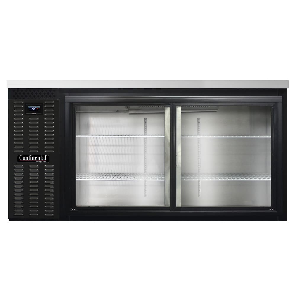 160-BB69NSGD 69" Bar Refrigerator - 2 Sliding Glass Doors, Black, 115v