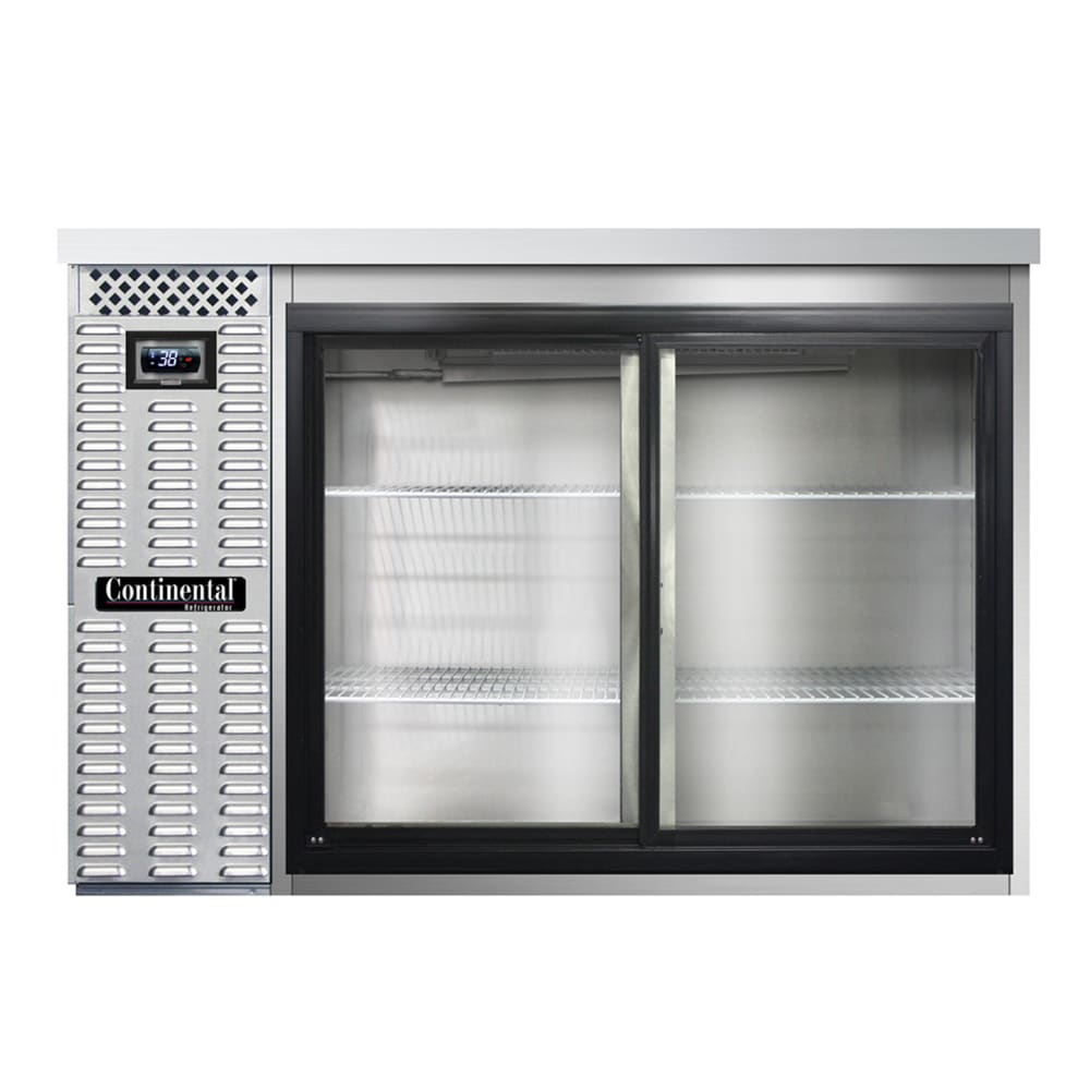 160-BB50NSSSGD 50" Bar Refrigerator - 2 Sliding Glass Doors, Stainless, 115v