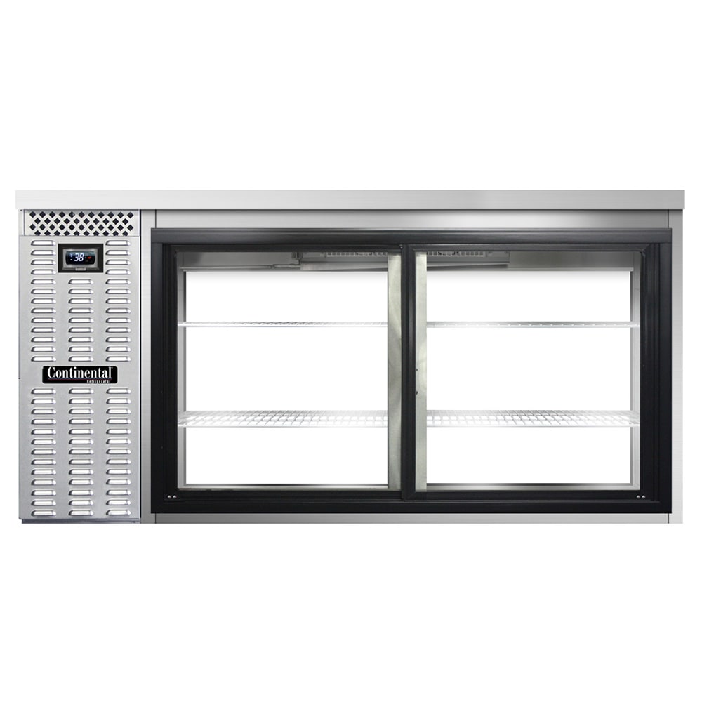 160-BB69NSSSGDPT 69" Bar Refrigerator - 4 Sliding Glass Doors, Stainless, 115v