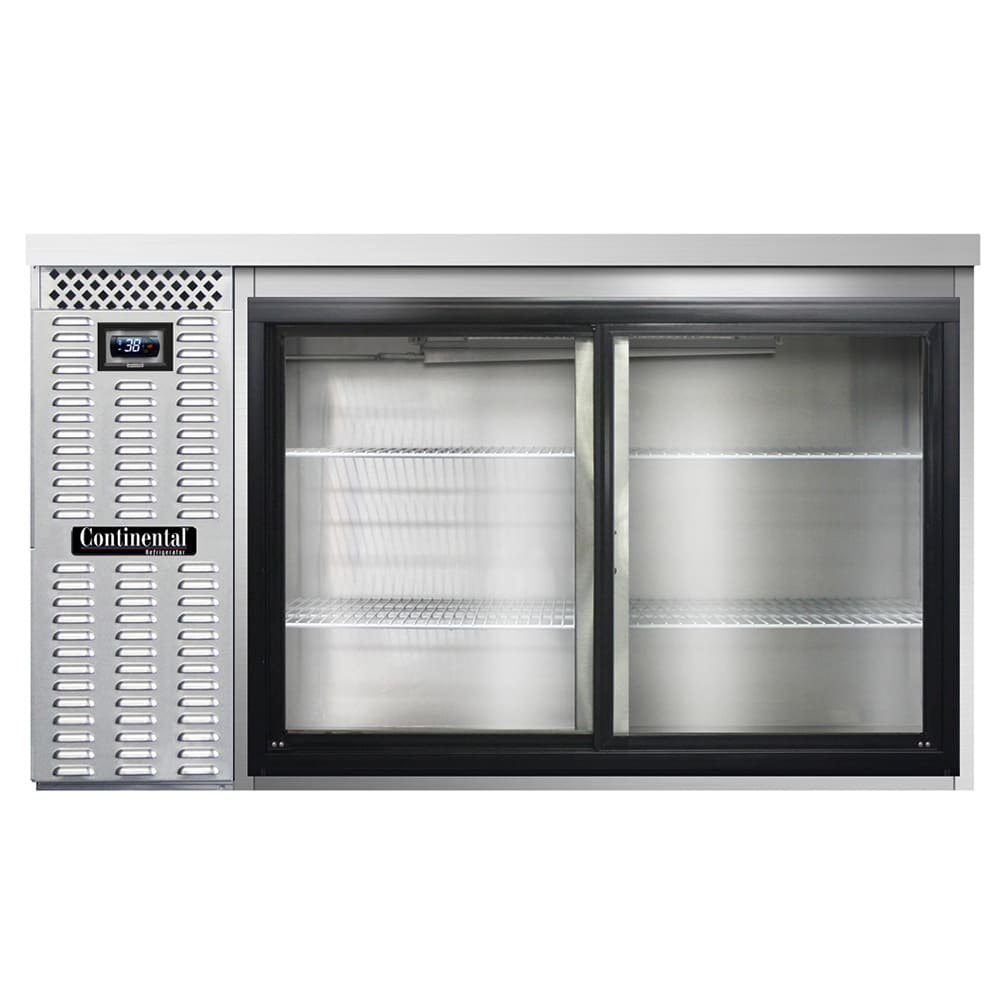 160-BB59NSSSGD 59" Bar Refrigerator - 2 Sliding Glass Doors, Stainless, 115v