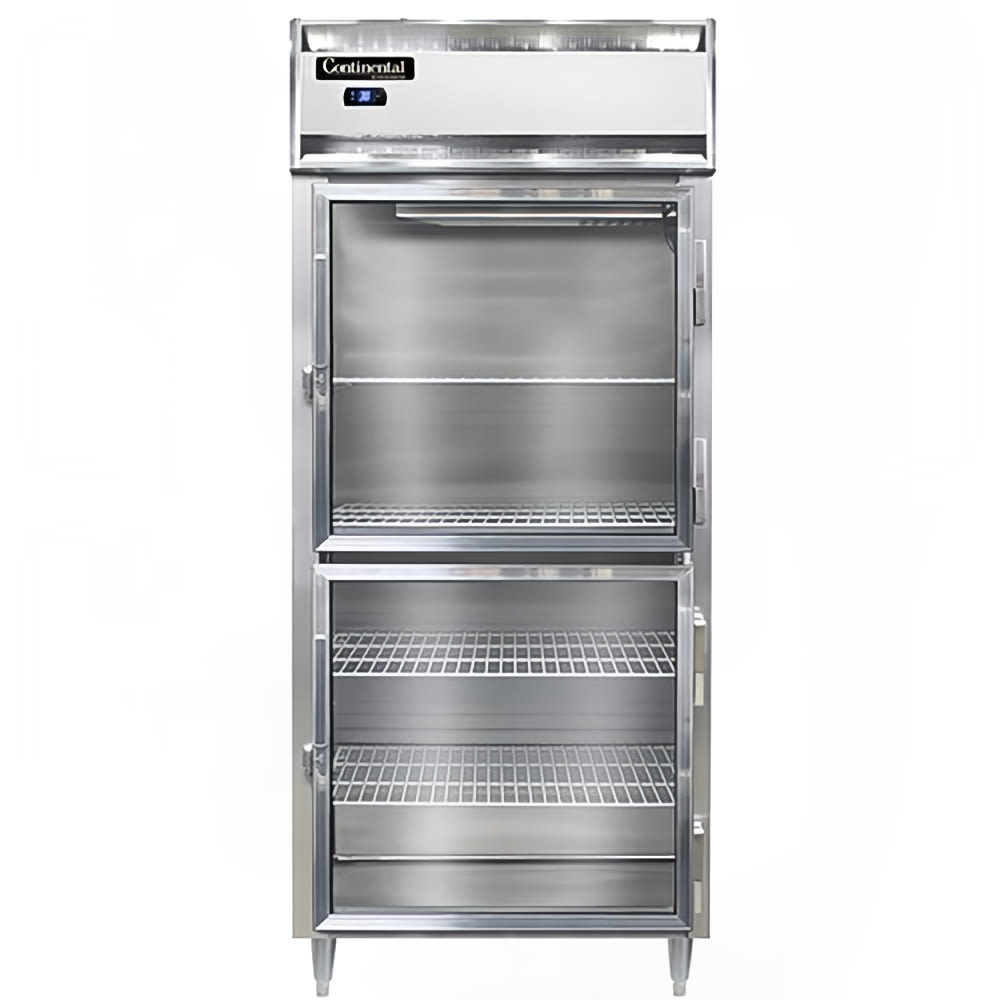 160-D1RXSNSSGDHD 36 1/4" One Section Reach In Refrigerator, (2) Right Hinge Glass Doors, Top...