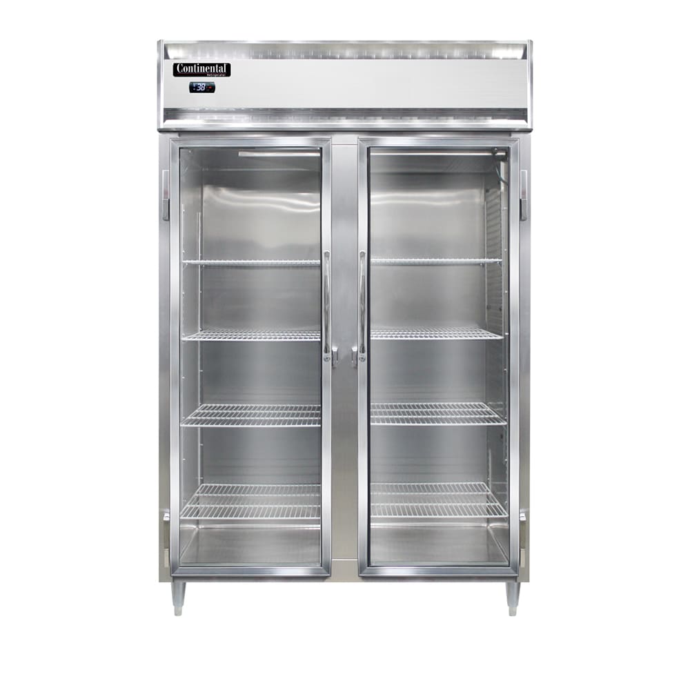 160-D2RNSANGD 52" Two Section Reach In Refrigerator, (2) Left/Right Hinge Glass Doors, Top C...