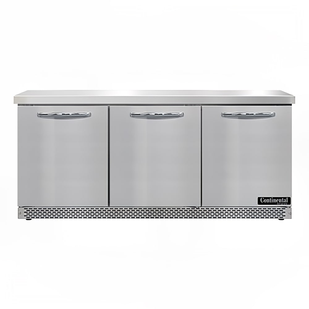 160-SW72NFB 72" Worktop Refrigerator w/ (3) Sections, 115v