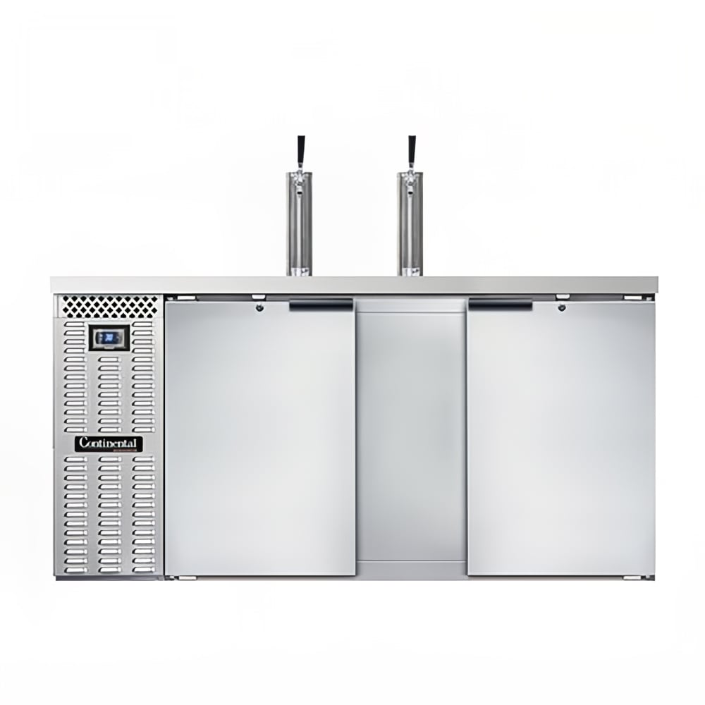 160-KC69SNSS 69" Kegerator Beer Dispenser w/ 3 Keg Capacity - 2 Column, Stainless, 115v
