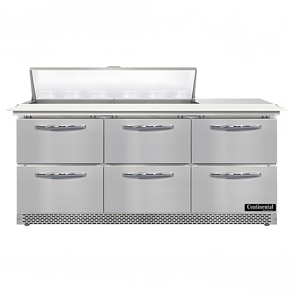 160-SW72N12CFBD 72" Sandwich/Salad Prep Table w/ Refrigerated Base, 115v