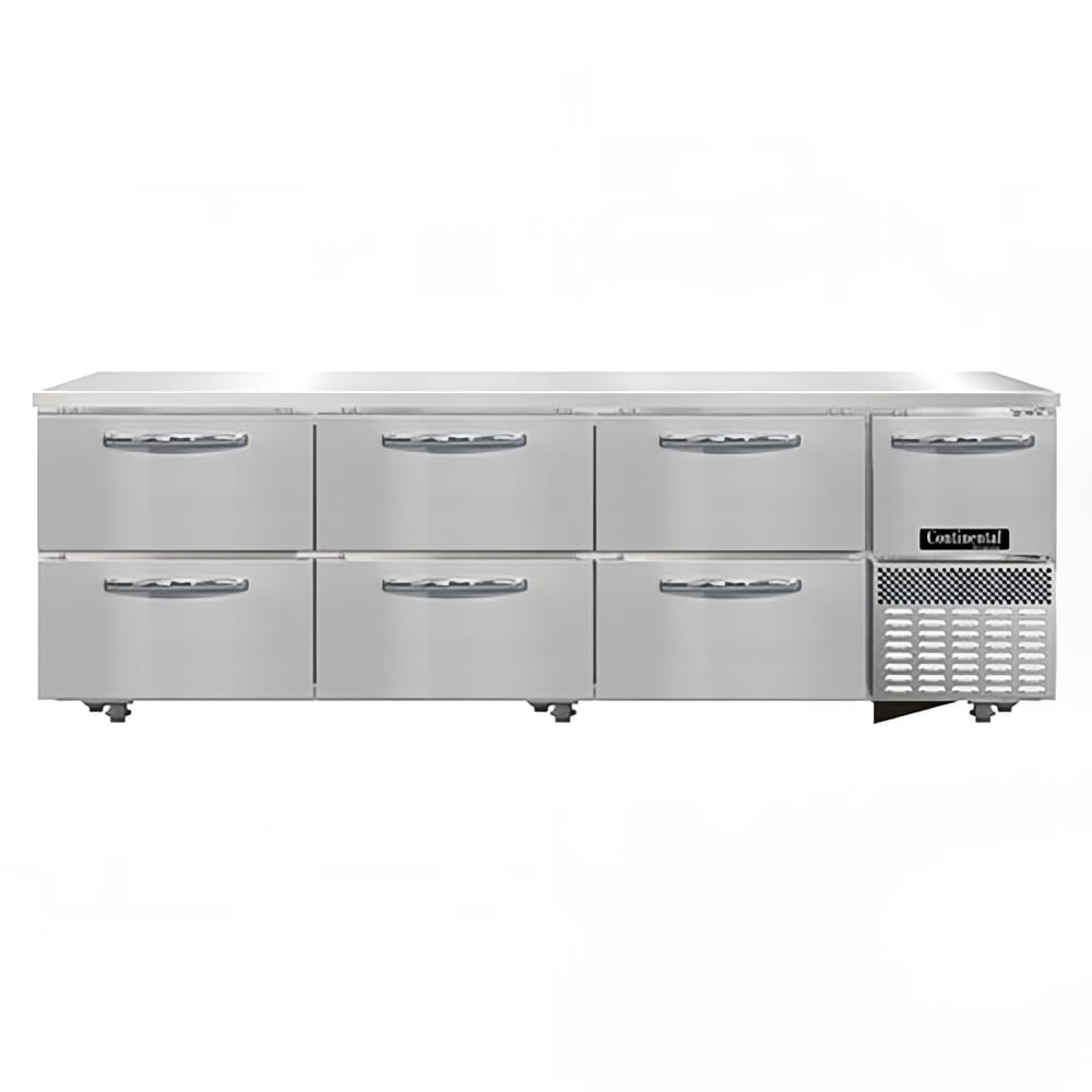 160-RA93NUD 93" W Undercounter Refrigerator w/ (4) Sections, (1) Door, (6) Drawers, 115v