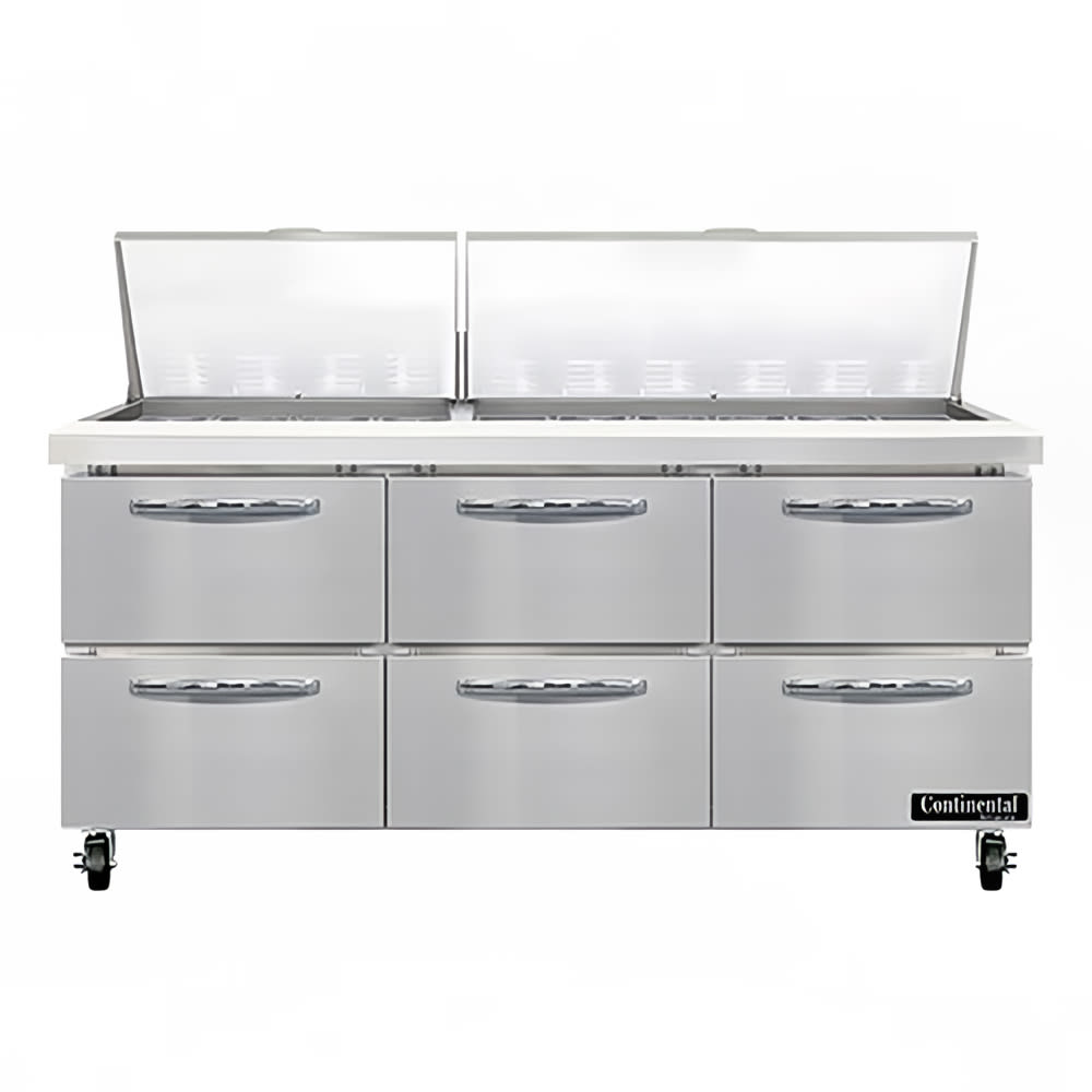 160-SW72N30MD 72" Sandwich/Salad Prep Table w/ Refrigerated Base, 115v