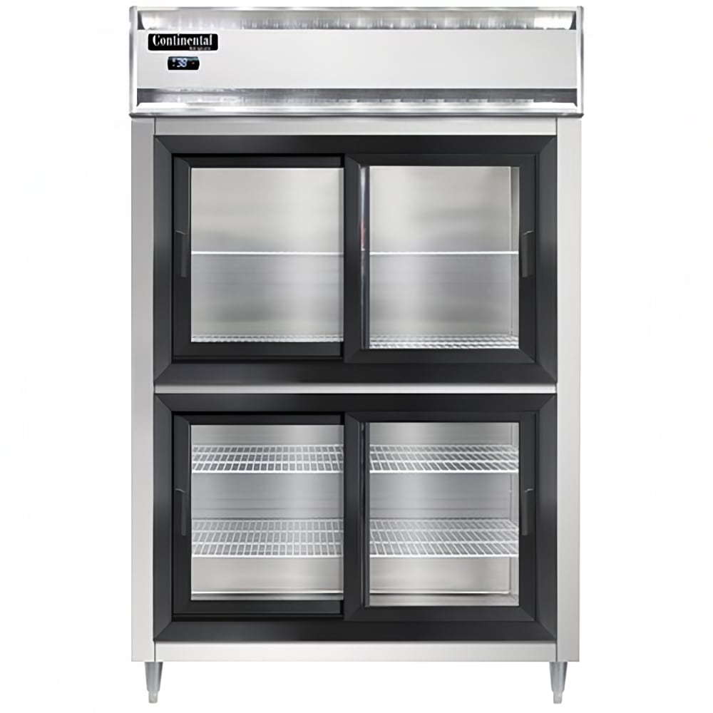 160-D2RNSASGDHD 52" Two Section Reach In Refrigerator, (4) Sliding Glass Doors, Top Compress...