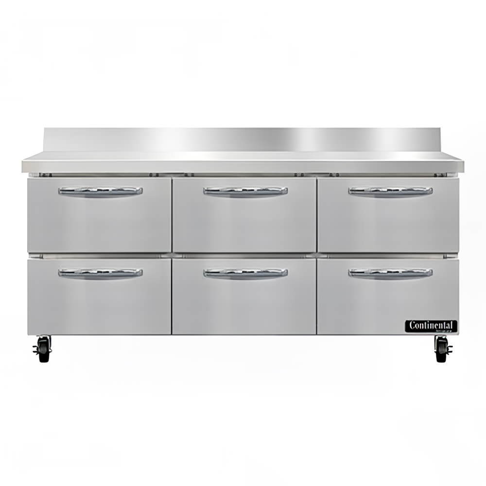 160-SW72NBSD 72" Worktop Refrigerator w/ (3) Sections, 115v
