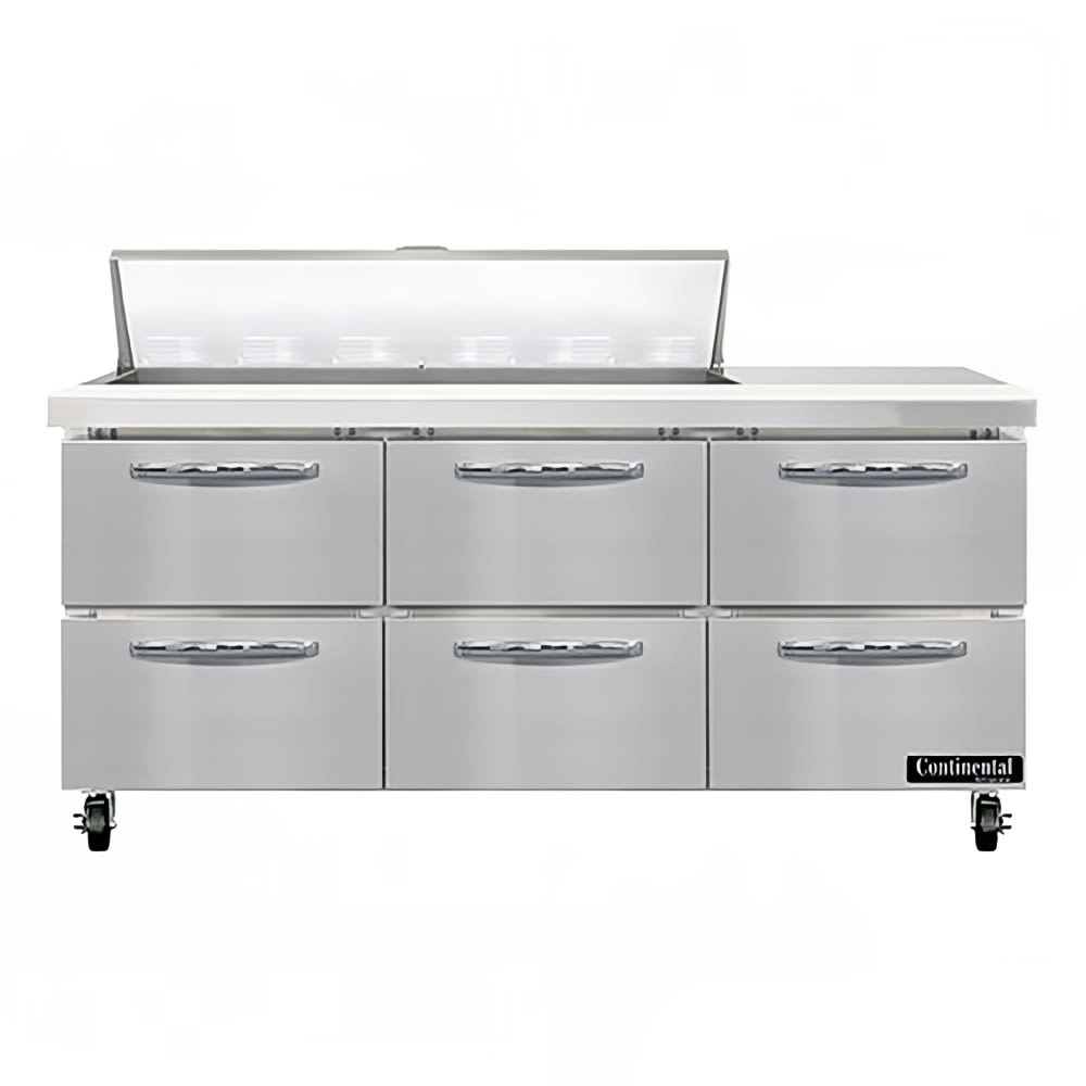 160-SW72N12D 72" Sandwich/Salad Prep Table w/ Refrigerated Base, 115v