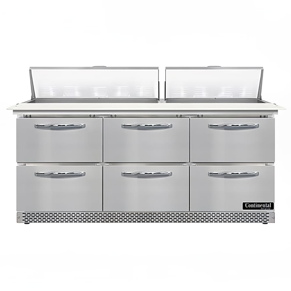 160-SW72N18CFBD 72" Sandwich/Salad Prep Table w/ Refrigerated Base, 115v