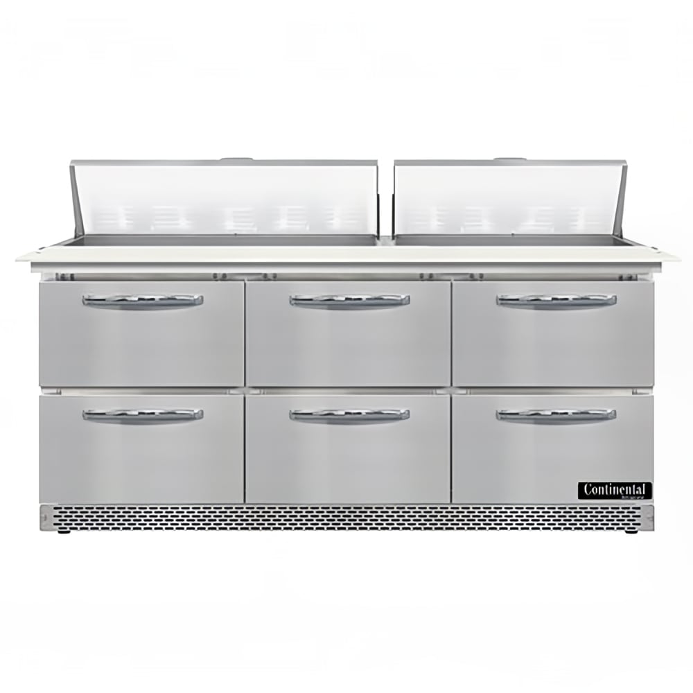 160-D72N18CFBD 72" Designer Line Sandwich/Salad Prep Table w/ Refrigerated Base, 115v