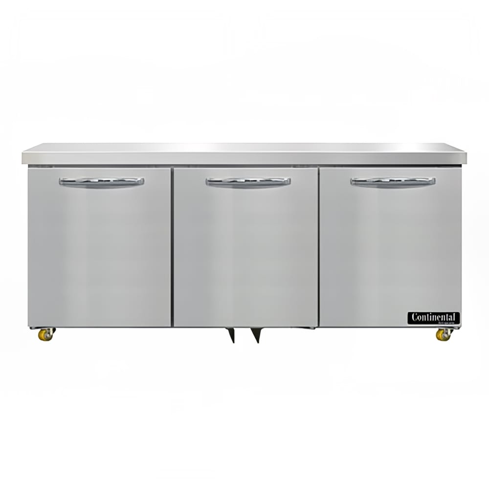 160-D72NU 72" W Undercounter Refrigerator w/ (3) Sections & (3) Doors, 115v
