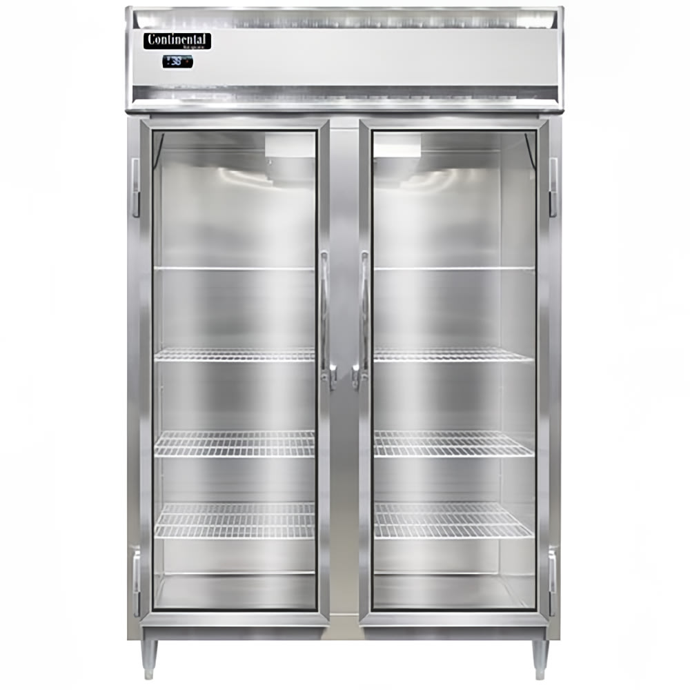 160-D2RSNGD 52" Two Section Reach In Refrigerator, (2) Left/Right Hinge Glass Doors, Top Com...