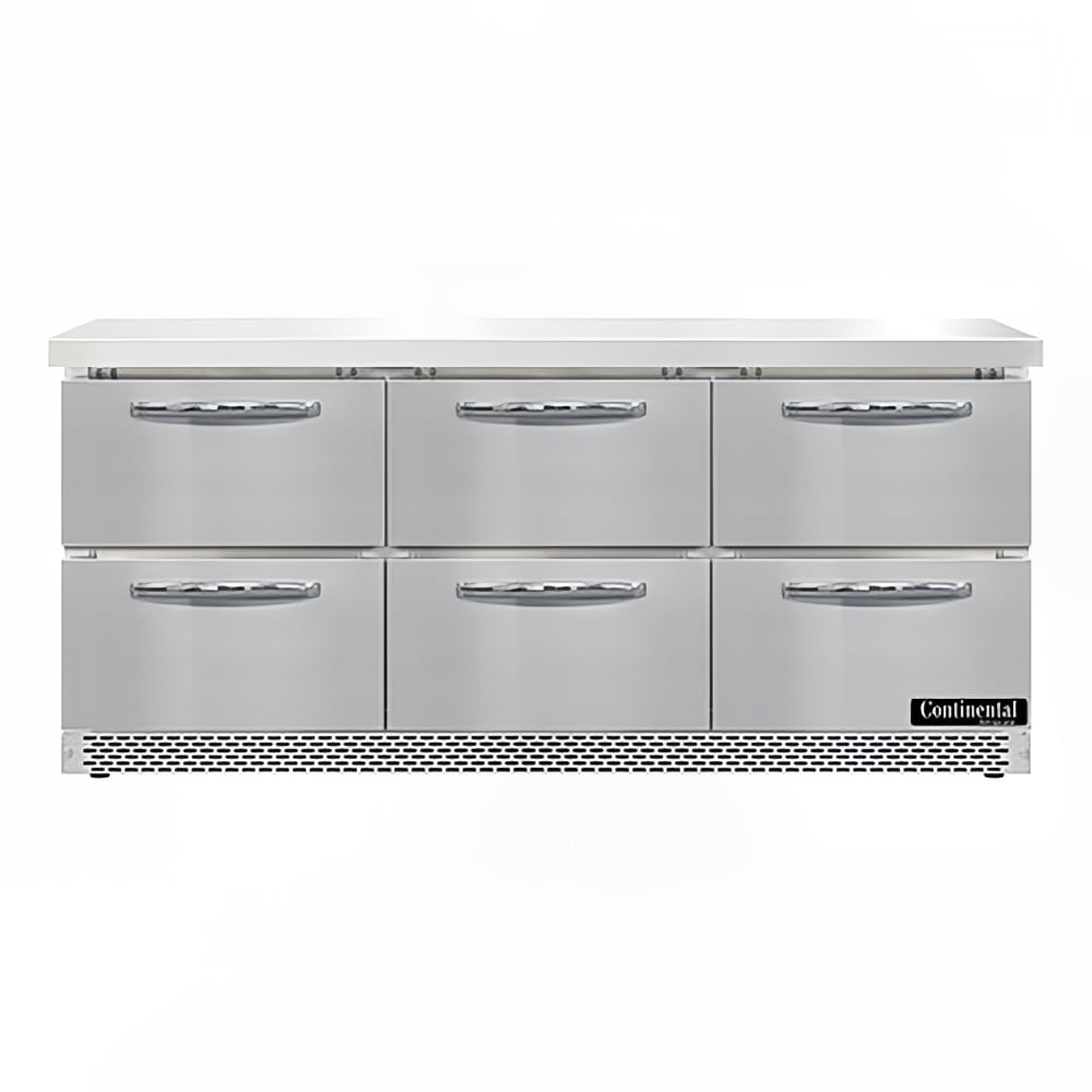 160-SW72NFBD 72" Worktop Refrigerator w/ (3) Sections, 115v