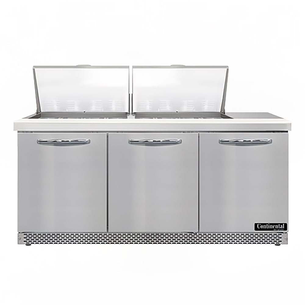 160-SW72N24MFB 72" Sandwich/Salad Prep Table w/ Refrigerated Base, 115v