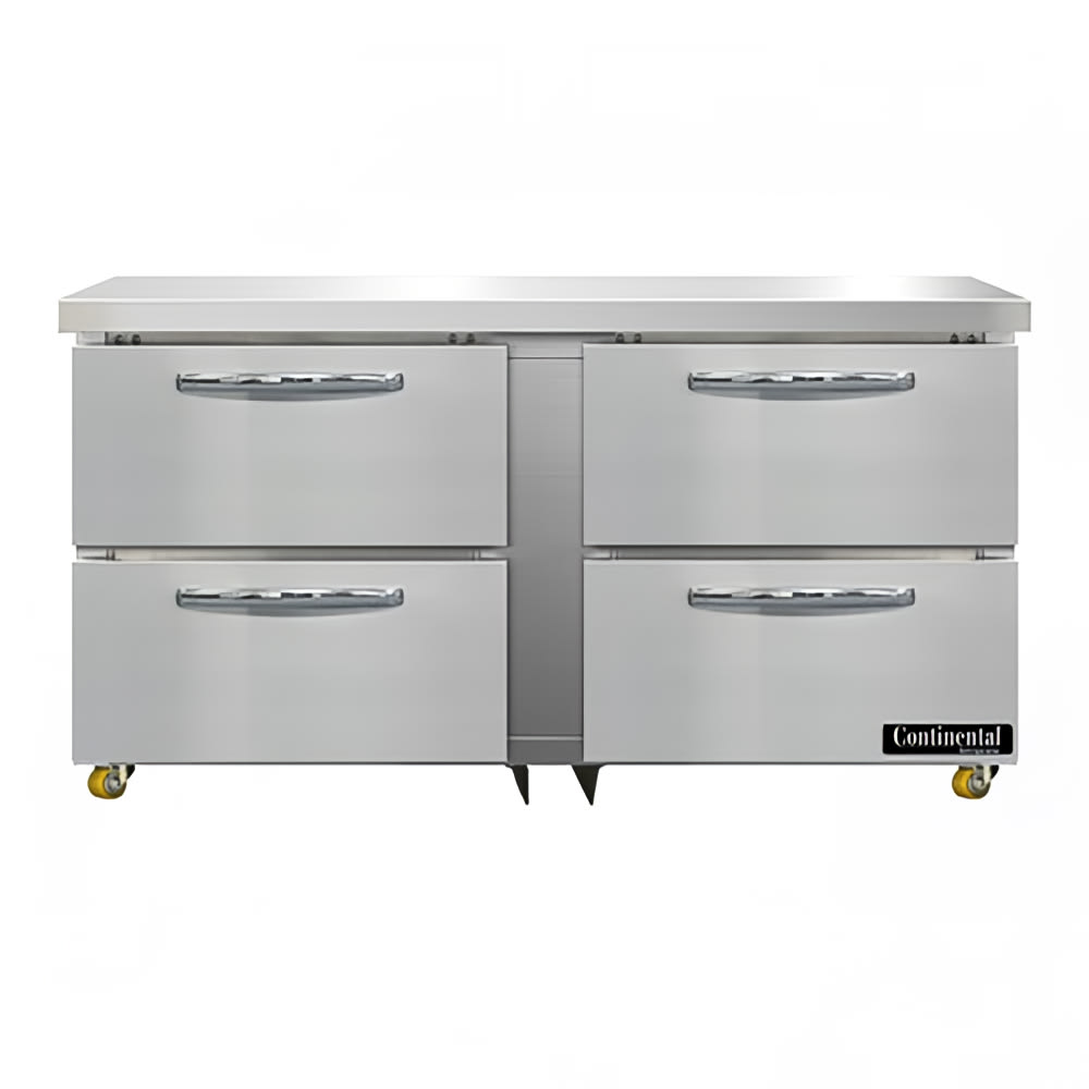160-D60NUD 60" W Undercounter Refrigerator w/ (2) Sections & (4) Drawers, 115v