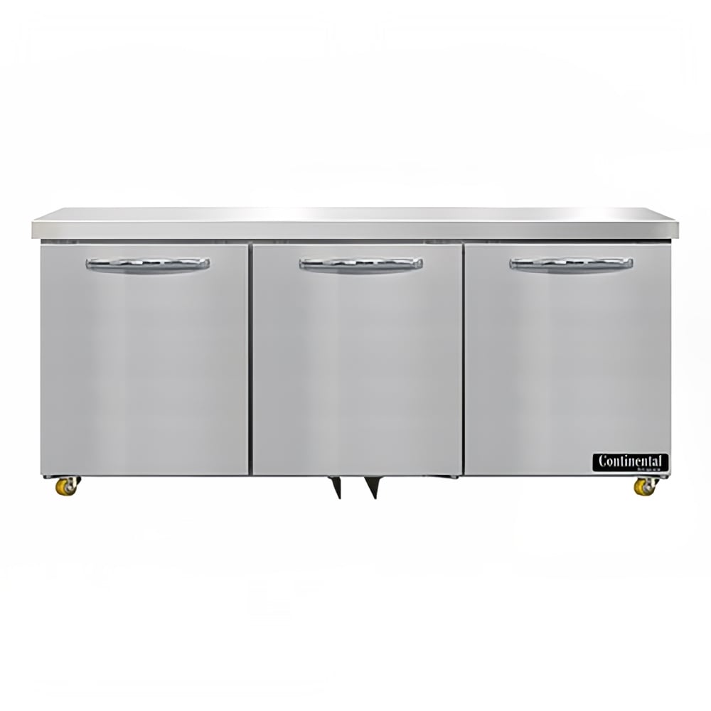 160-SW72NU 72" W Undercounter Refrigerator w/ (3) Sections & (3) Doors, 115v