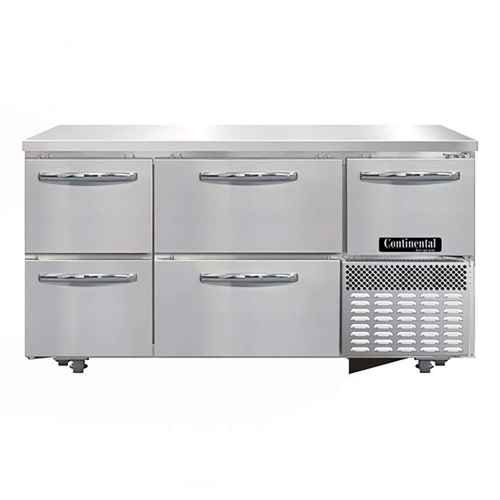 160-RA60NUD 60" W Undercounter Refrigerator w/ (3) Sections, (1) Door, (4) Drawers, 115v