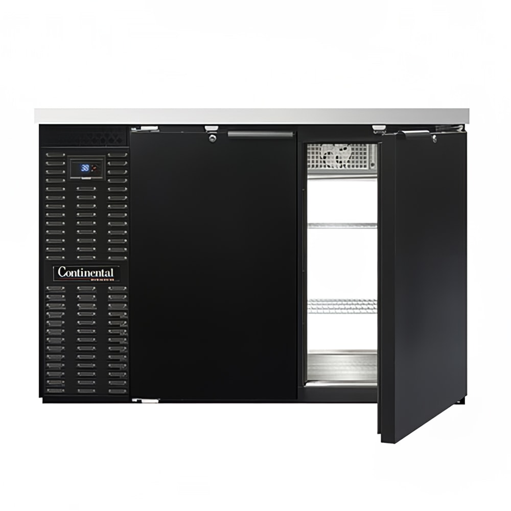 160-BB50SNPT 50" Bar Refrigerator - 4 Swinging Solid Doors, Black, 115v